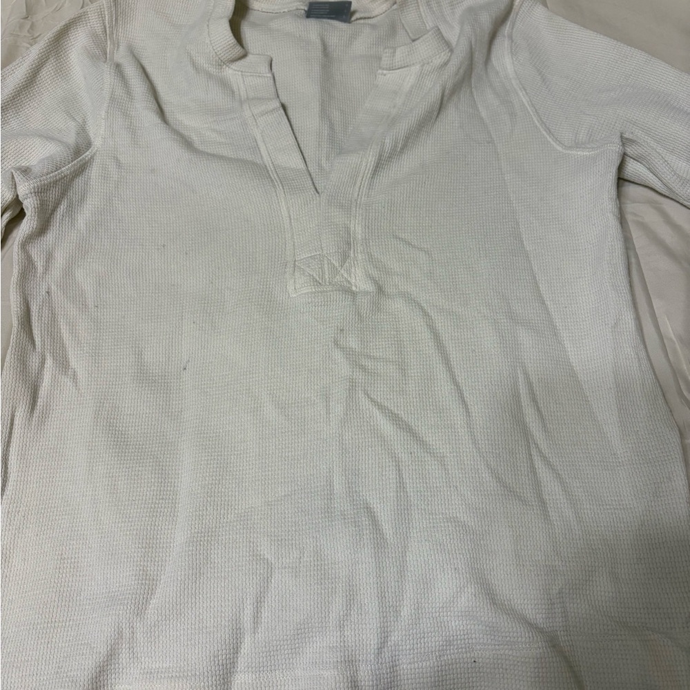 Columbia White Waffle Knit Pullover